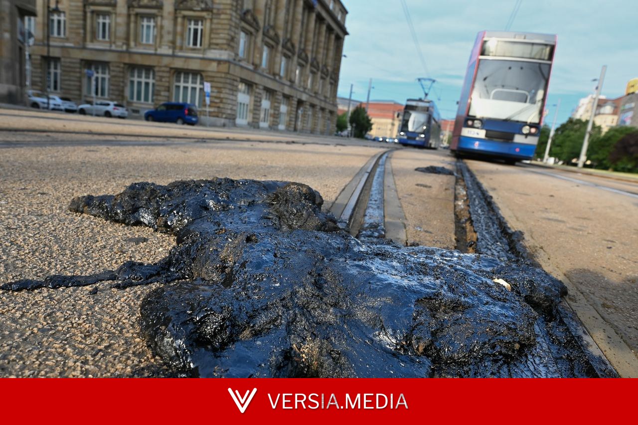 Calor derrete asfalto e obstrui trilhos de bonde na Alemanha