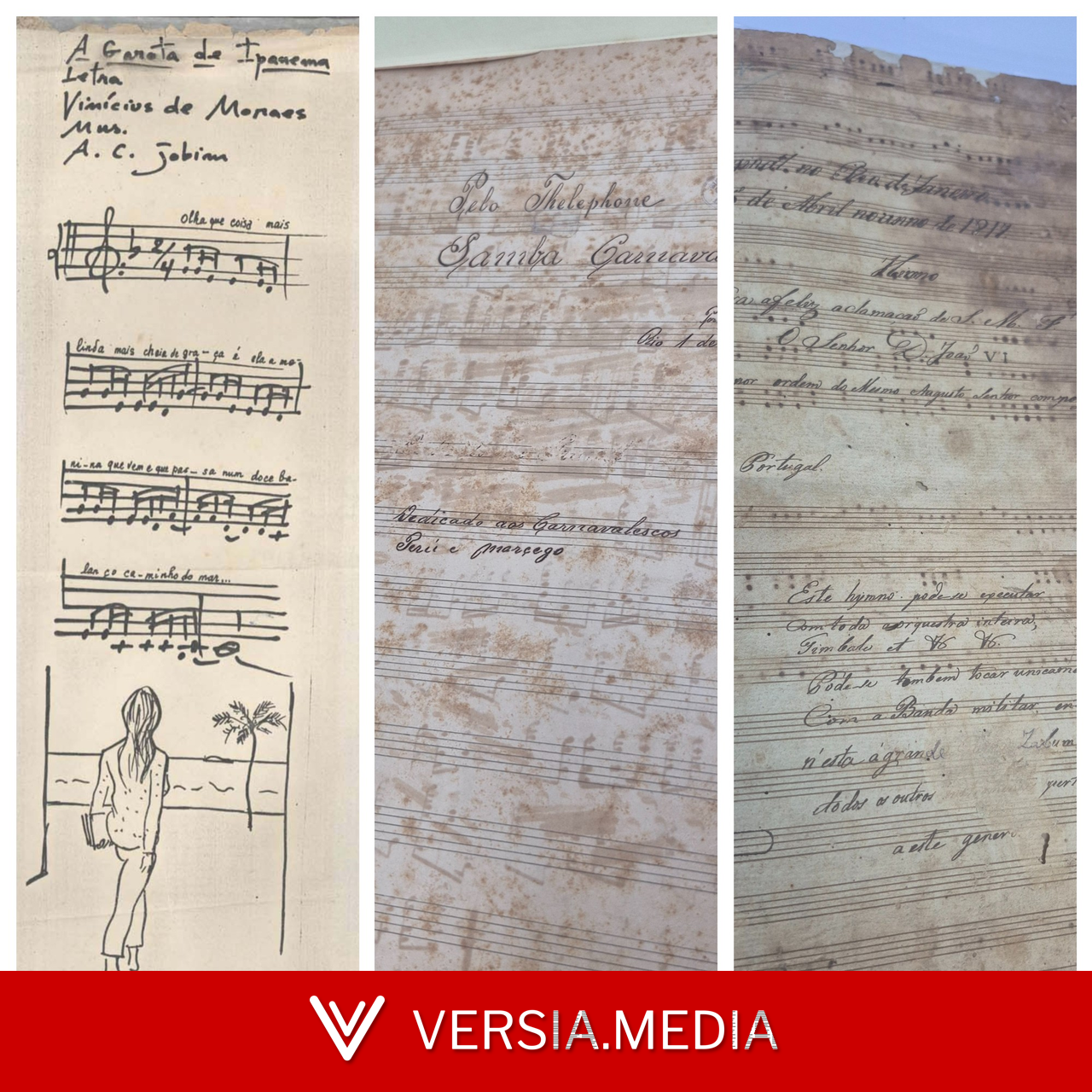Hino Nacional, 'Pelo Telefone', 'Carinhoso', 'Garota de Ipanema' com desenho: conheça partituras raras mantidas em instituições do Rio