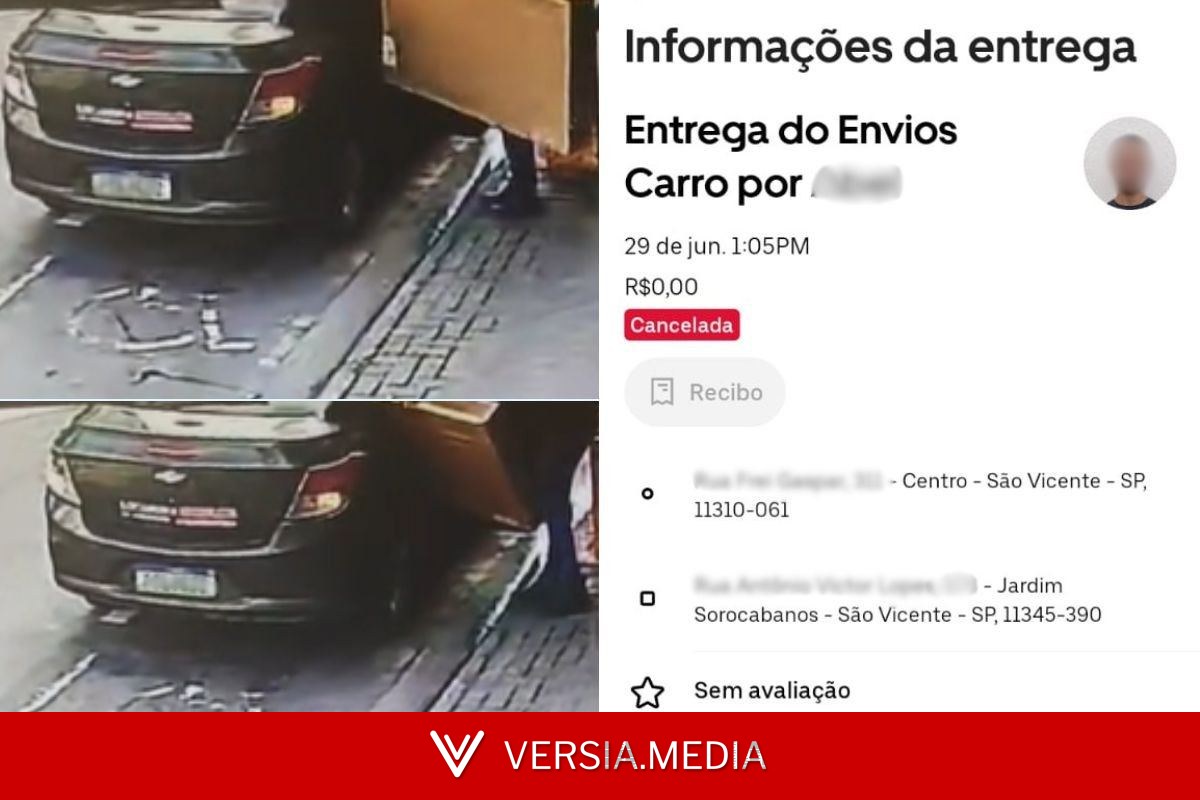 Motorista de app é denunciado após cancelar corrida e furtar TV de 50 polegadas no litoral de SP; VÍDEO
