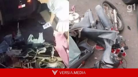 Mulher morre e criança fica ferida após moto colidir com ônibus em Santa Luzia do Paruá; VÍDEO