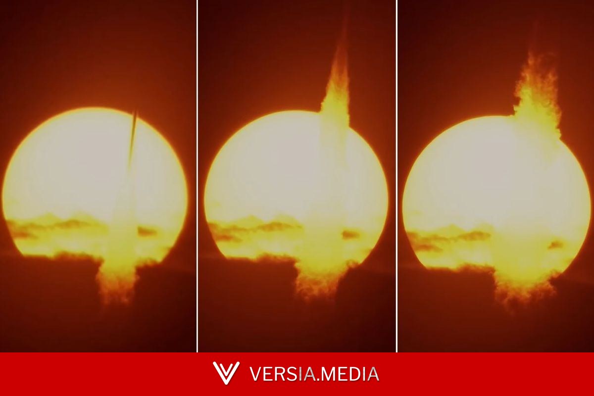 Fotógrafo brasileiro registra foguete passando em frente ao Sol; VEJA