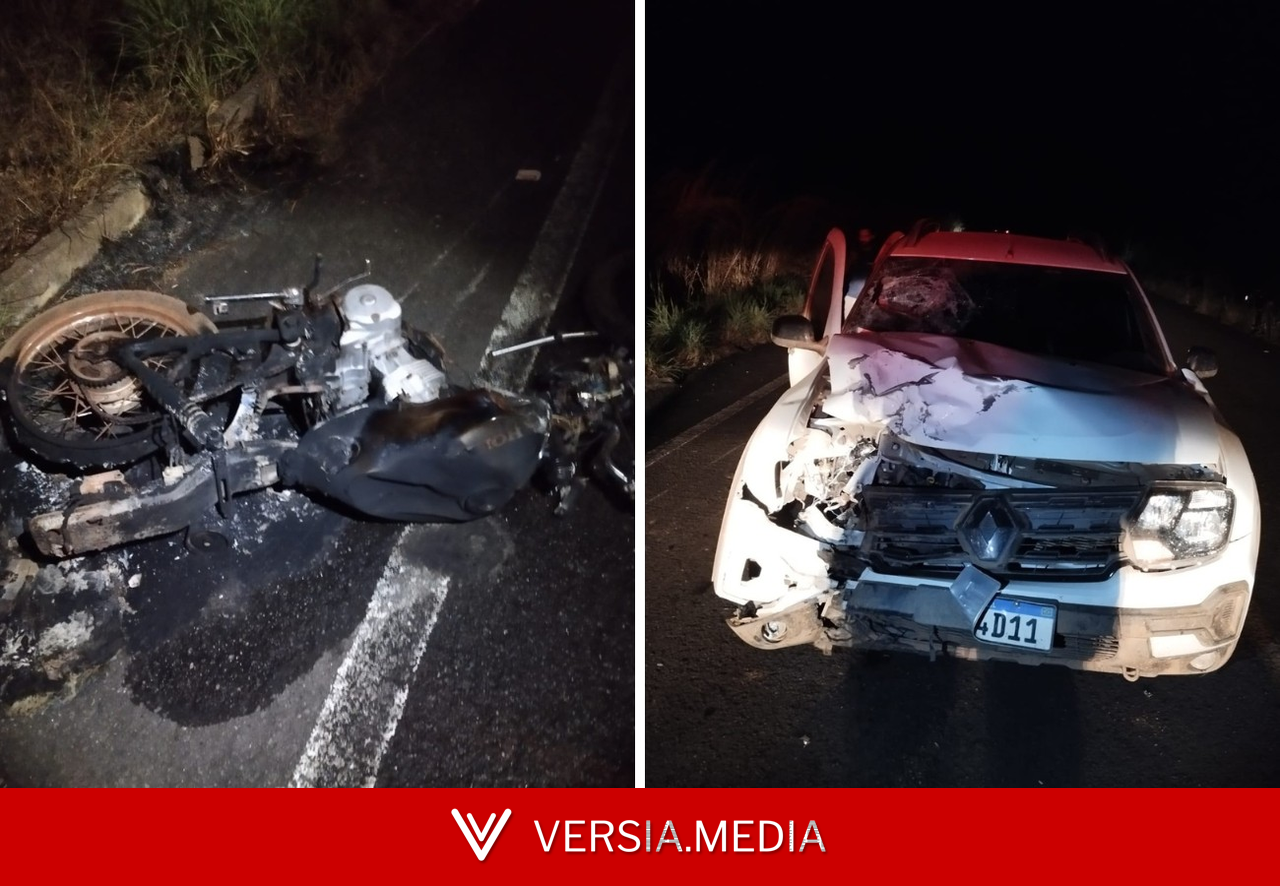 Moto pega fogo após acidente com picape e jovem de 18 anos morre no TO