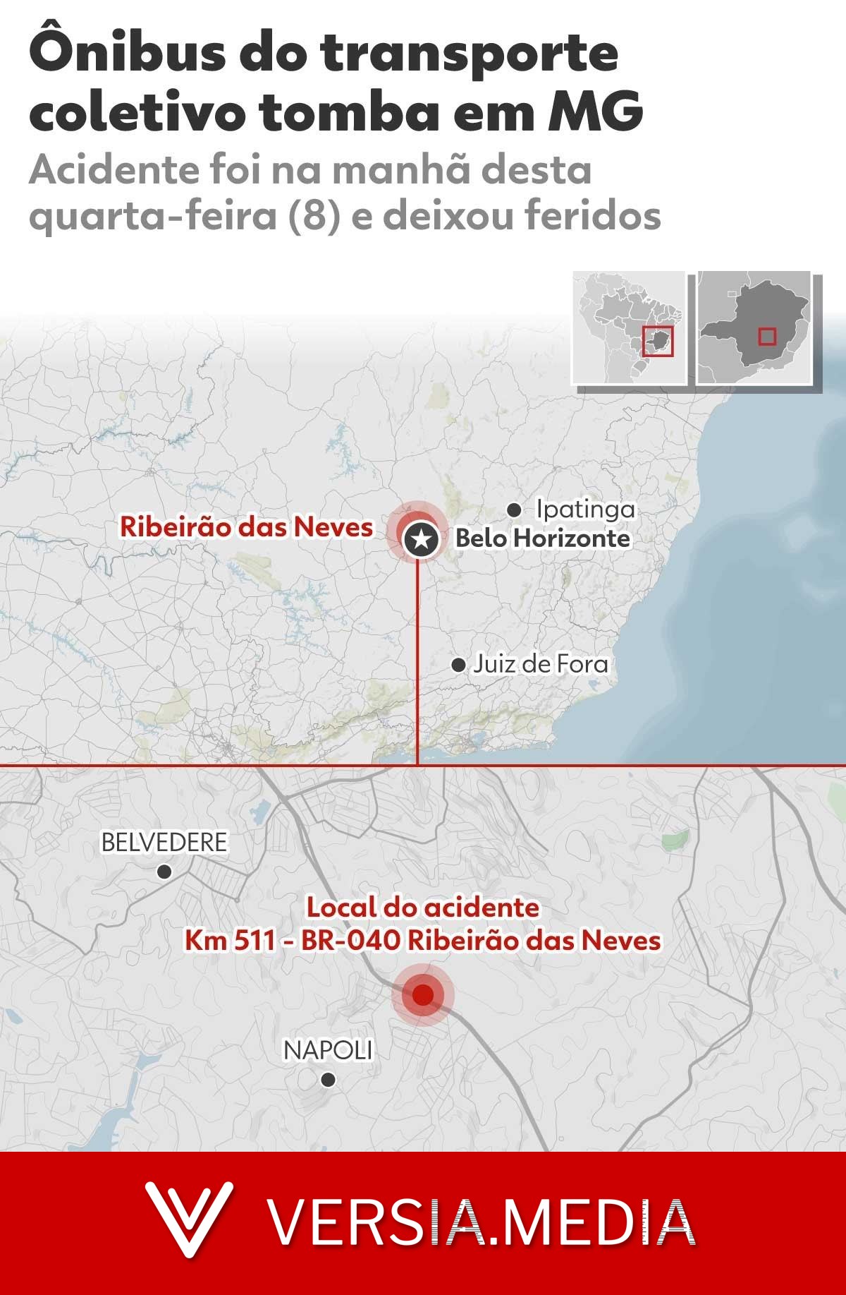 Confusão com motorista, relatos divergentes: o que se sabe sobre ônibus que tombou na BR-040